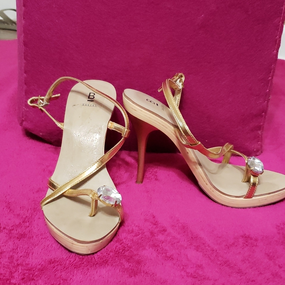 Gold heel sandals